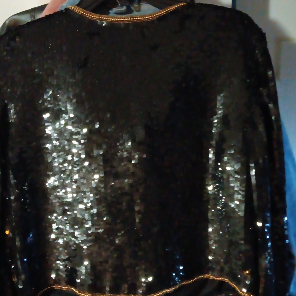 Vintage Silk Embellished Sequins Jacket - image 5